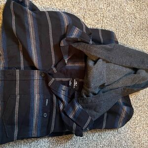 O'Neill Black Shirt with Blue and Red Stripes